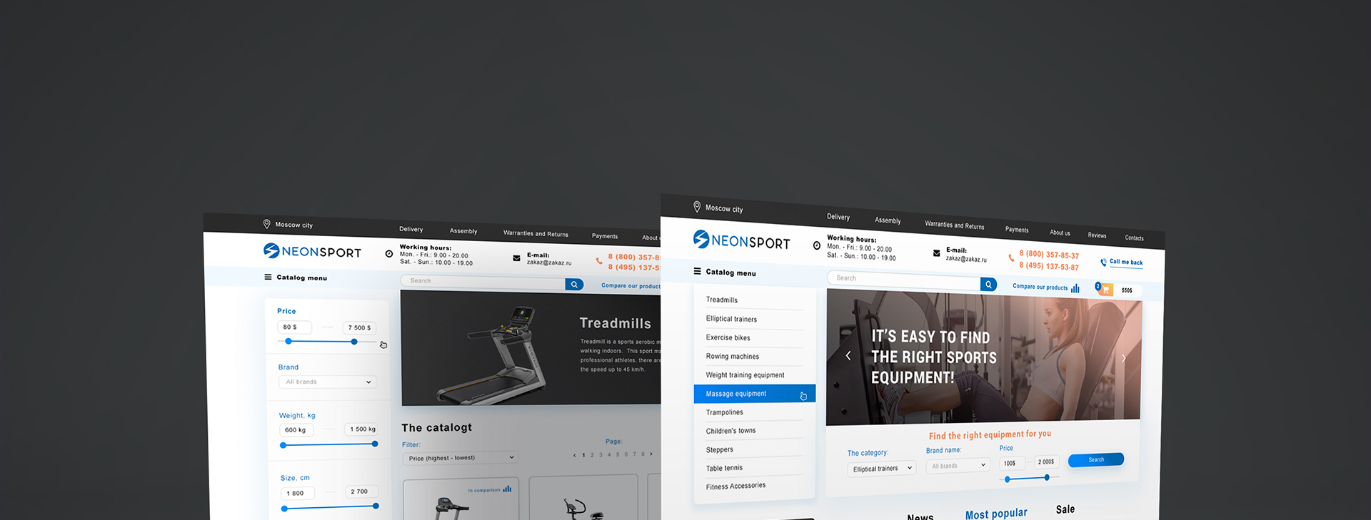 Turnkey e-commerce website - NEONSPORT