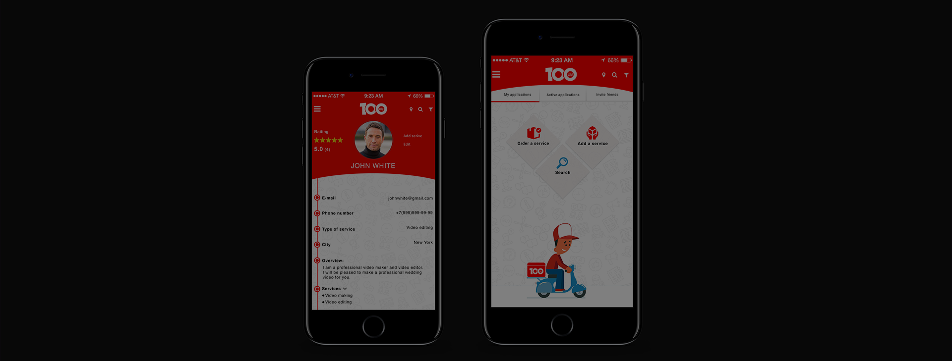 Mobile app - 100 SERVICES