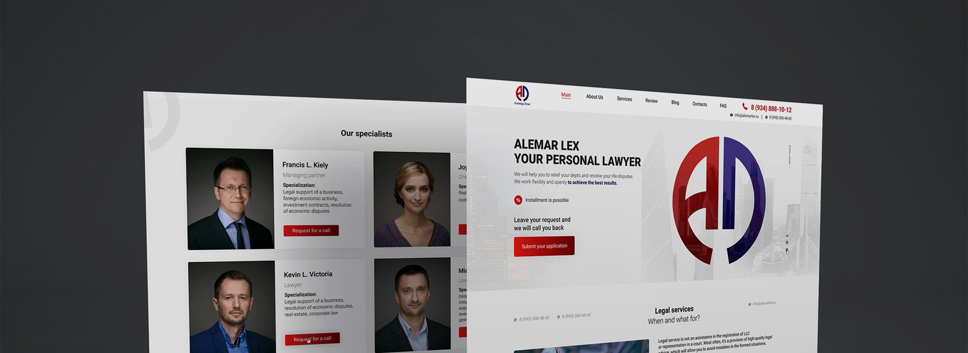 Turnkey landing page and website Alemar Lex